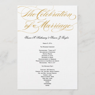 Elegantes Script Wedding Program - Gold Programm