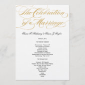 Elegantes Script Wedding Program - Gold Programm (Vorderseite)