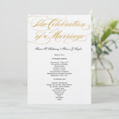 Elegantes Script Wedding Program - Gold Programm (Stehend Vorderseite)