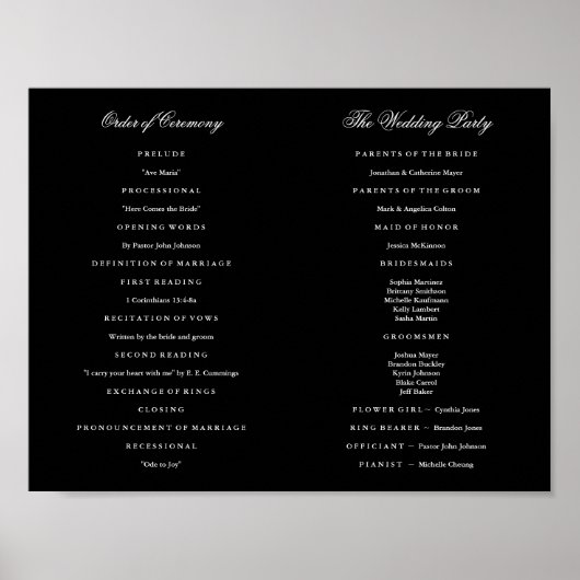 Elegantes Script Wedding Program Inside Download Poster (Vorne)