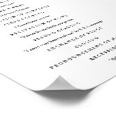 Elegantes Script Wedding Program Inside Download Poster (Ecke)