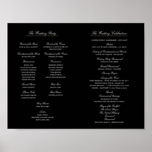 Elegantes Script Wedding Program Inside Download Poster (Vorne)