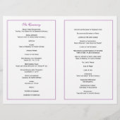 Elegantes Script Wedding Program - Lila (Rückseite)