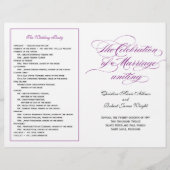 Elegantes Script Wedding Program - Lila (Vorderseite)
