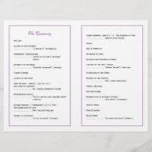Elegantes Script Wedding Program - Lila (Rückseite)