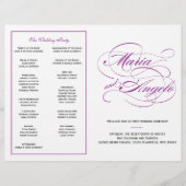 Elegantes Script Wedding Program - Lila (Vorderseite)
