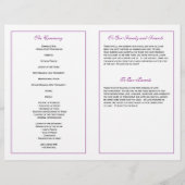 Elegantes Script Wedding Program - Lila (Rückseite)