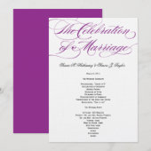 Elegantes Script Wedding Program - Lila Programm (Vorne/Hinten)