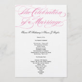 Elegantes Script Wedding Program - Rosa Programm (Vorderseite)