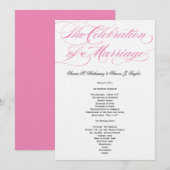Elegantes Script Wedding Program - Rosa Programm (Vorne/Hinten)