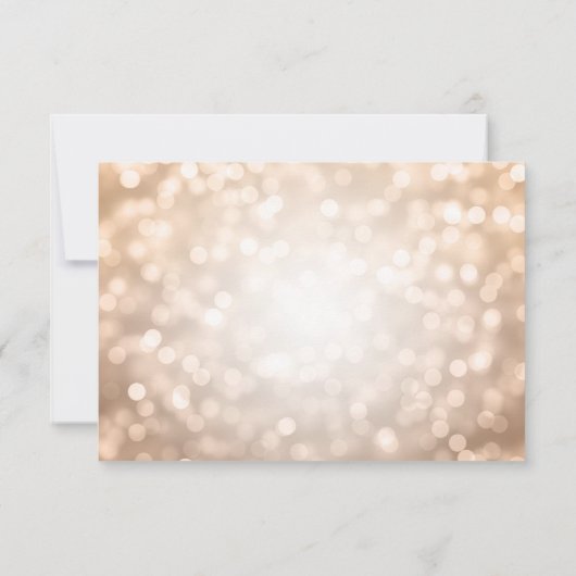 Elegantes Script Wedding Rose Gold Bokeh Lights Save The Date (Rückseite)