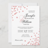 Elegantes Script Wedding Rose Gold Glitzer Confett Einladung (Vorderseite)