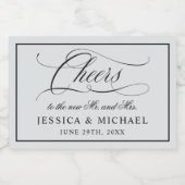 Elegantes Script Wedding Sparkling Weintoast Schaumweinetikett (Einzelnes Label)
