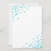 Elegantes Script Wedding Türkis Glitzer Confetti Einladung (Rückseite)