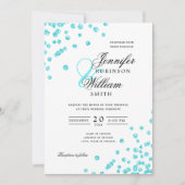Elegantes Script Wedding Türkise Confetti QR UAWG Einladung (Vorderseite)