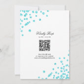 Elegantes Script Wedding Türkise Confetti QR UAWG Einladung (Rückseite)