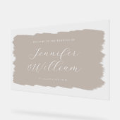 Elegantes Script Wedding Welcome Paint Beige Acrylschild (Winkel)