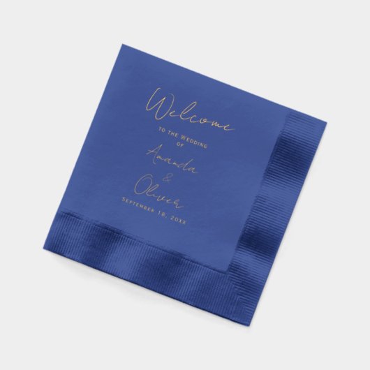 Elegantes Script Wedding Welcome Servietten Mit Folie (Links)