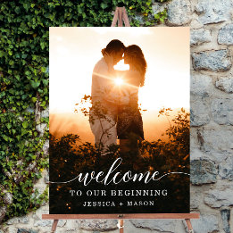 Elegantes Script Wedding Welcome Sign