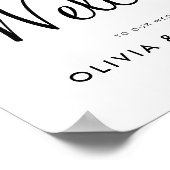 Elegantes Script Wedding Welcome Sign Poster (Ecke)