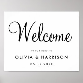 Elegantes Script Wedding Welcome Sign Poster