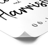 Elegantes Script Wedding Welcome Sign Poster (Ecke)