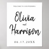 Elegantes Script Wedding Welcome Sign Poster (Vorne)