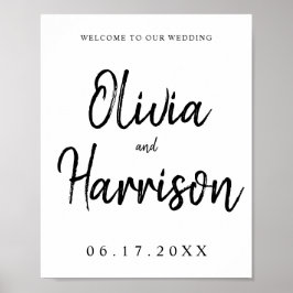 Elegantes Script Wedding Welcome Sign Poster
