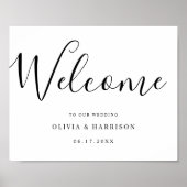 Elegantes Script Wedding Welcome Sign Poster (Vorne)