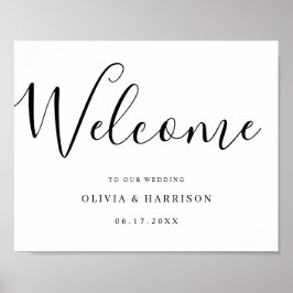 Elegantes Script Wedding Welcome Sign Poster