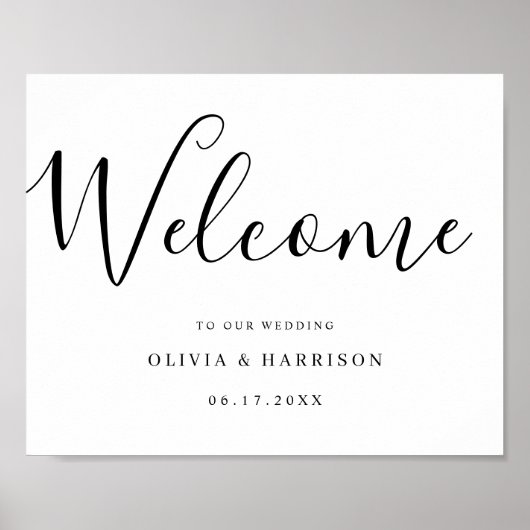 Elegantes Script Wedding Welcome Sign Poster (Vorne)