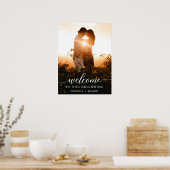 Elegantes Script Wedding Welcome Sign Printed Post Poster (Küche)