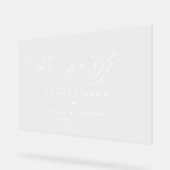 Elegantes Script Wedding Willkommenssymbol Acrylschild (Winkel)