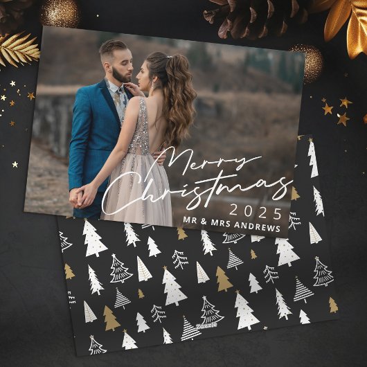 Elegantes Script Weihnachten Verheirateten Couple