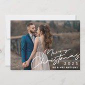 Elegantes Script Weihnachten Verheirateten Couple (Vorderseite)