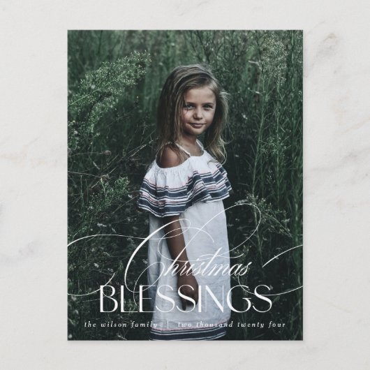 Elegantes Script Weihnachts-Segeln Urlaub Postkarte (Vorderseite)