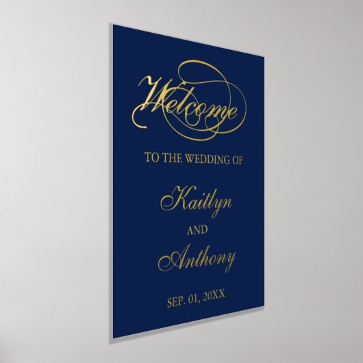 Elegantes Script "Welcome" Real Foil Wedding Sign Foliendrucke (Ablage )