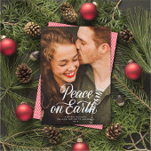 Elegantes Script Weltfrieden Weihnachts-Foto Feiertagskarte
