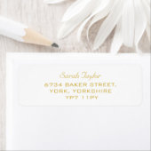 Elegantes Script, White and Gold Name Label (Insitu)