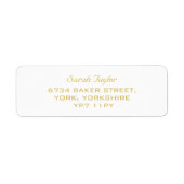 Elegantes Script, White and Gold Name Label (Vorne)