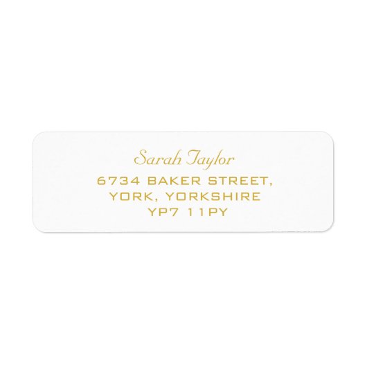 Elegantes Script, White and Gold Name Label (Vorne)