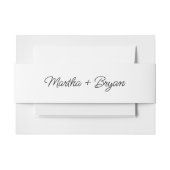Elegantes Script, White & Black Wedding Einladungsbanderole (Vorderseite Beispiel)