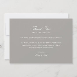 Elegantes Script White & Gray Dankeschön Karte