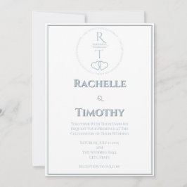 Elegantes Script White Gray Editable Wedding Einladung