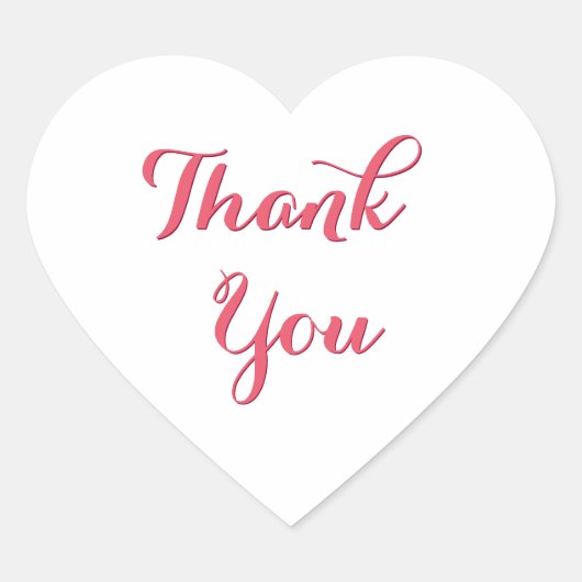 Elegantes Script White Pink Gastgeschenke Vielen D Herz-Aufkleber (Vorderseite)