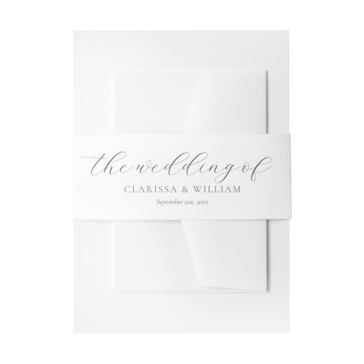 Elegantes Script White Wedding Einladungsbanderole (Vorderseite Beispiel)