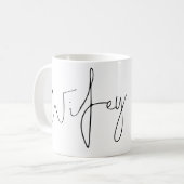 Elegantes Script Wifey Bride Name Schwarz-weiß Kaffeetasse (Vorderseite Links)