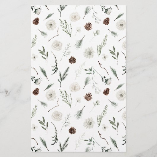 Elegantes Script Winter Floral Brautparty Game (Rückseite)