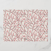 Elegantes Script Winterberry Foto Folien Feiertagskarte (Rückseite)