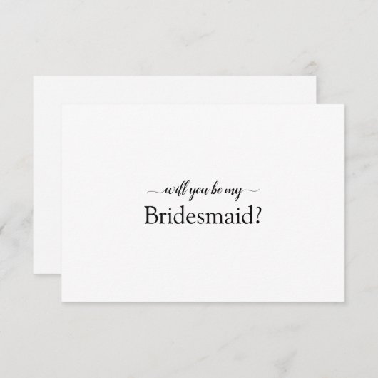 Elegantes Script wird meine Bridesmaid-Karte sein Dankeskarte (Vorne/Hinten)